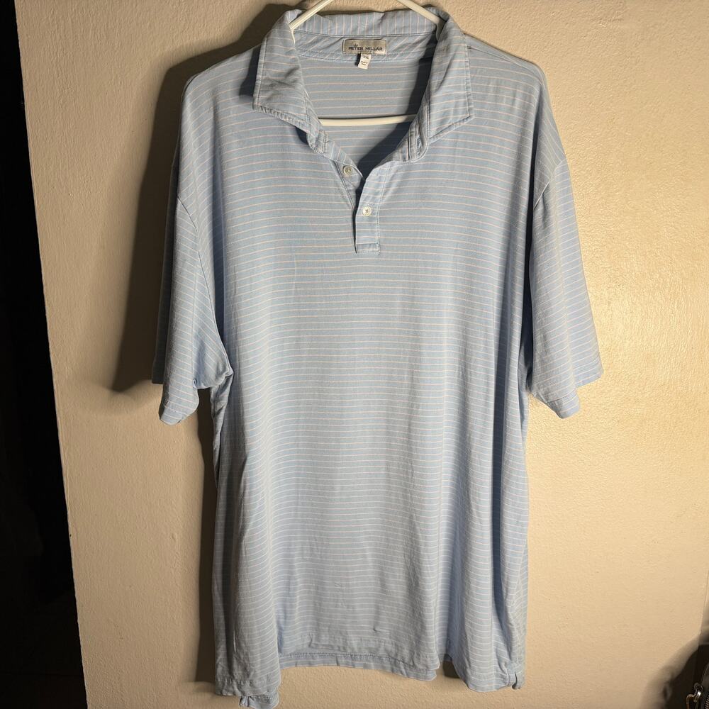 Peter Millar MS22K27 Crown Sport Striped Polo Shirt XXL